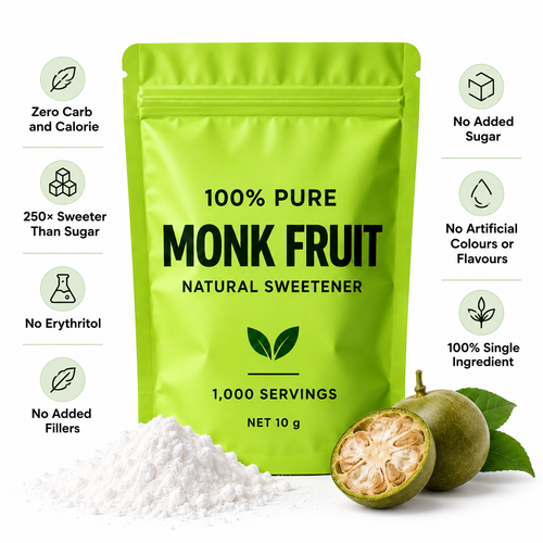 100% PURE MONK FRUIT EXTRACT. NOTHING ELSE ADDED. 100 SERVINGS